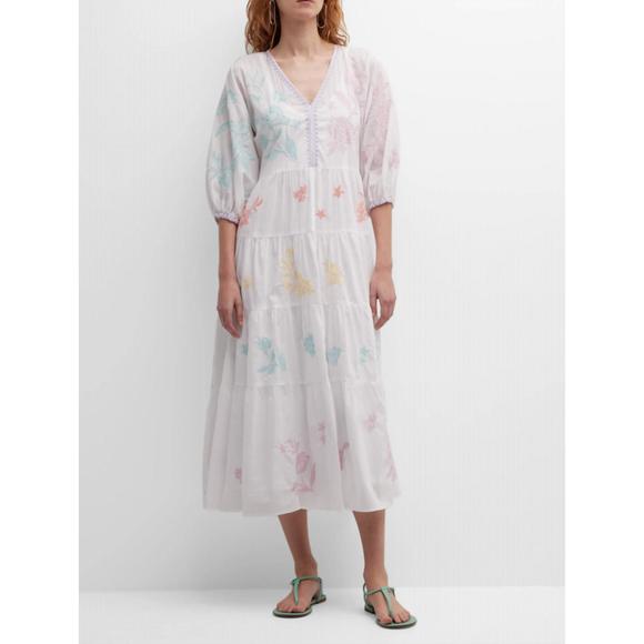 NEW JOHNNY WAS hazel dolman tiered dress in white - Picture 1 of 3